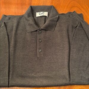 C&C Dark Gray Men's 3 button Cardigan Sweater. Perfect condition size 56 Italian